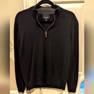 Black half sip crew neck sweater
